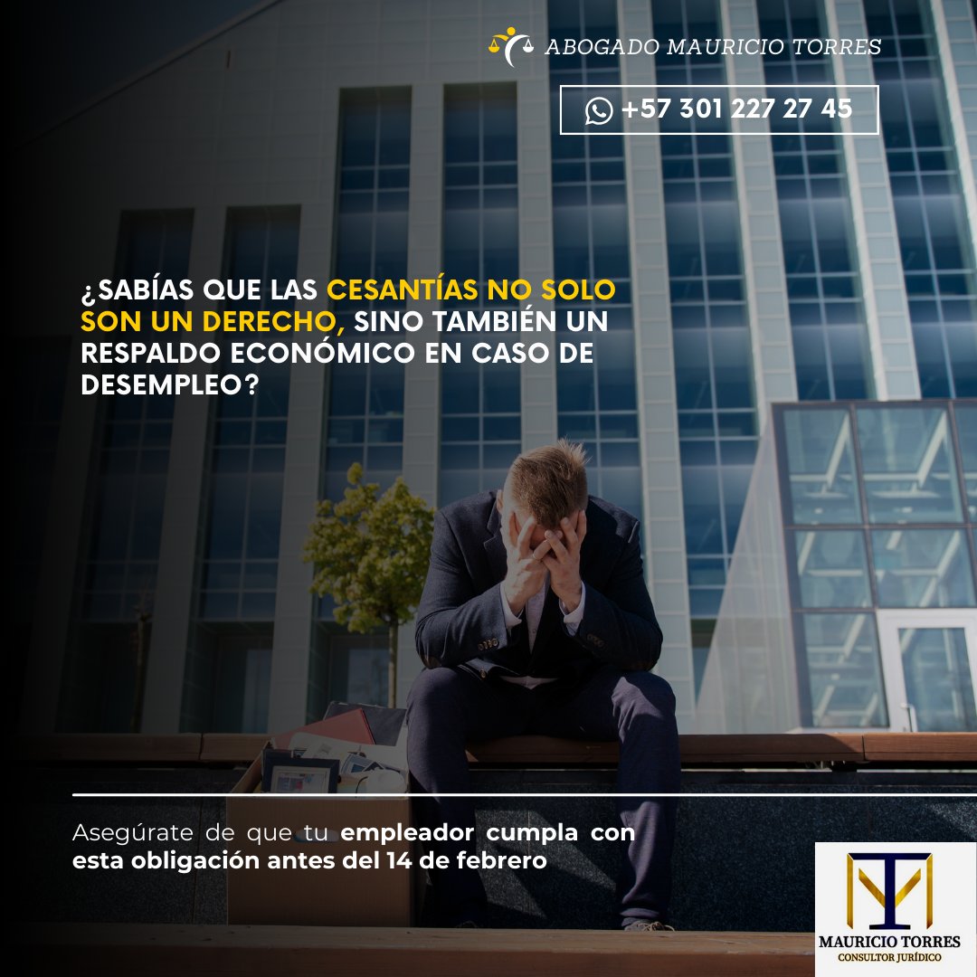 💼 Las cesantías son clave para la estabilidad de los empleados. Si tienes dudas sobre tus derechos o cómo reclamar, estamos aquí para ayudarte. ⚖️✨ #DerechoLaboral #Cesantías