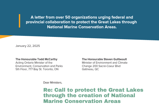 NatureCanada's tweet photo. We sent a letter signed by over 50 organizations urging federal and provincial collaboration to protect the Great Lakes through National Marine Conservation Areas (NMCAs) today.

Press release: https://t.co/Zw8Q82kZKY

#NMCA #ProtectTheGreatLakes #LakeOntario https://t.co/ZEbi4QjJXW