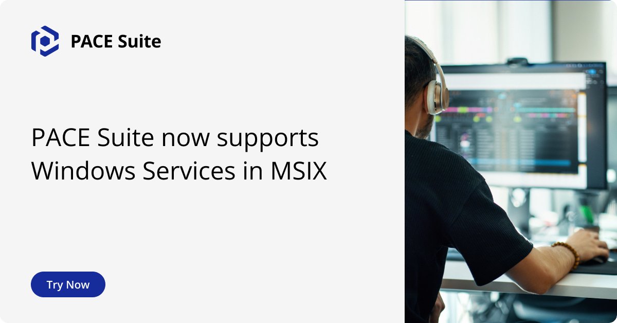 Exciting Update: PACE Suite 6.3 Introduces Windows Services Support for MSIX!
Manage Windows Services in MSIX packages quickly and smoothly:
pacesuite.com/windows-servic…

#WindowsMSIX #ApplicationPackaging #MSIXWindowsService #ITPackagingSolutions