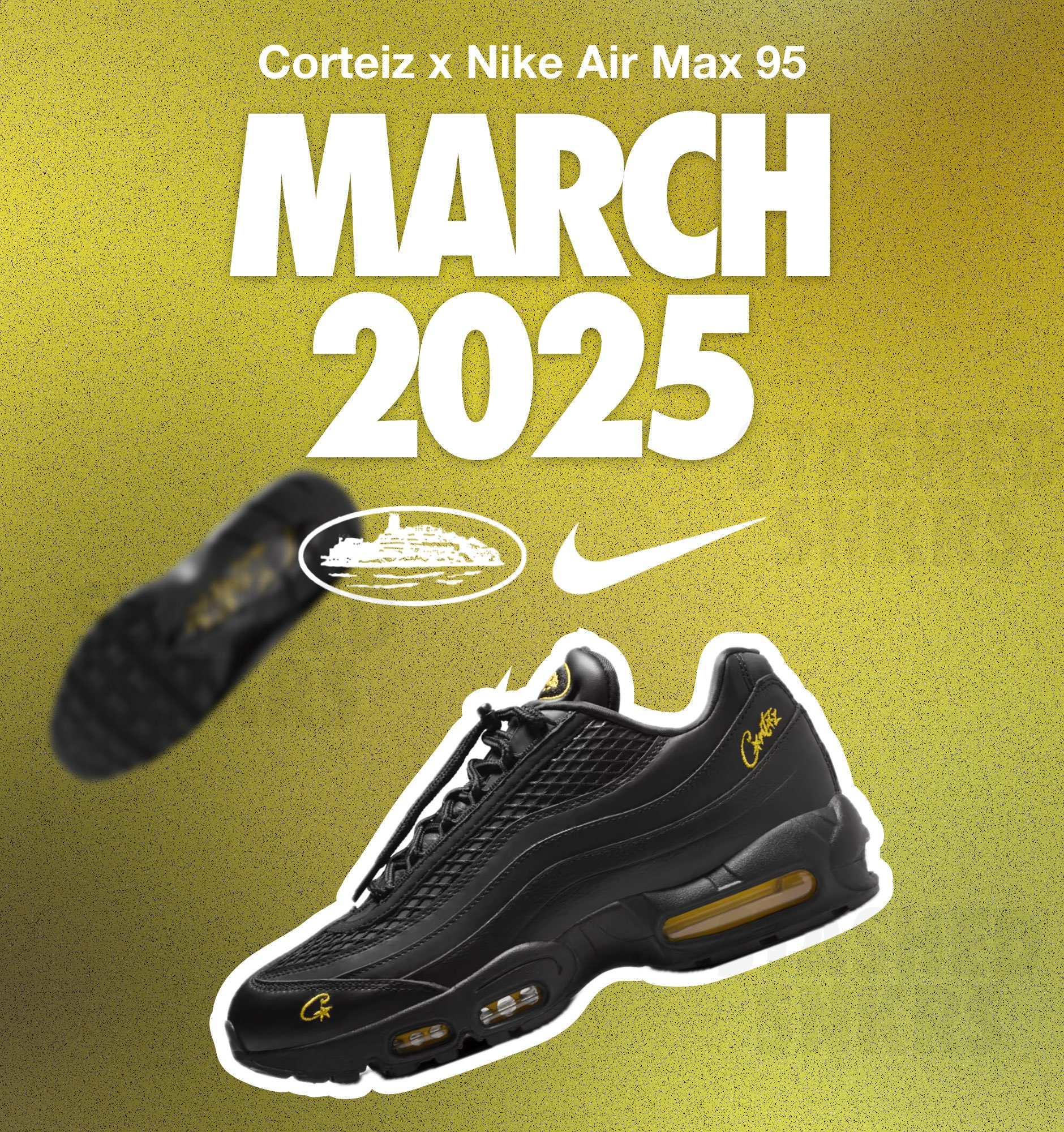 送料・関税込 ★ Nike x Corteiz Air Max 95 Tour Yellow Corteiz x Nike Air Max 95 “Tour Yellow”: They've done it
