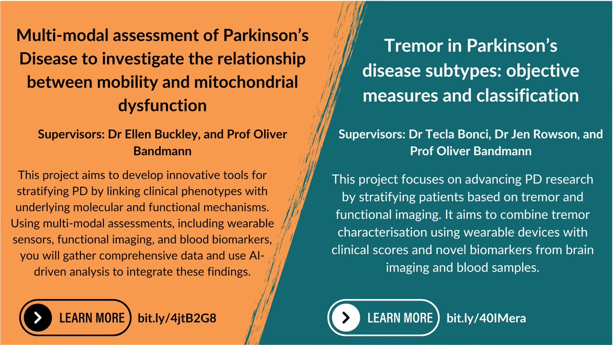 UK Parkinson’s Disease Clinical Studies Group (@uk_pd_csg) on Twitter photo 📢Are you interested in undertaking a #PhD in #Parkinsons?
<a href="/sheffielduni/">The University of Sheffield</a> have two projects available focussed on the application of digital mobility outcomes (#DMOs)
📅Closing date: 29 January 2025
🔗Find out more & apply here:
bit.ly/4jtB2G8 & bit.ly/40IMera 📢Are you interested in undertaking a #PhD in #Parkinsons?
<a href="/sheffielduni/">The University of Sheffield</a> have two projects available focussed on the application of digital mobility outcomes (#DMOs)
📅Closing date: 29 January 2025
🔗Find out more & apply here:
bit.ly/4jtB2G8 & bit.ly/40IMera