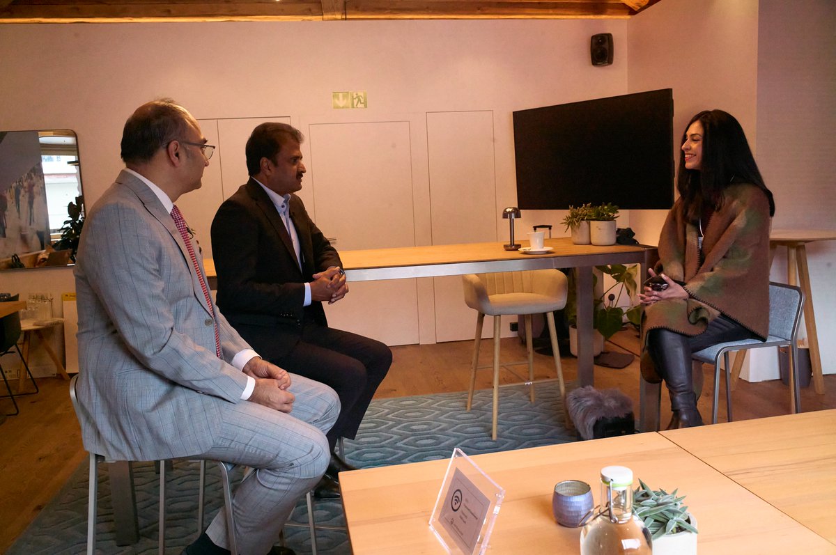 Cognizant's tweet photo. What has been the conversational shift from GenAI to agentic AI at #WEF25? And what does it mean for businesses?
 
Check out these behind-the-scenes moments from @CNBCTV18News's interview with Jatin Dalal and Surya Gummadi where they discussed…
 
…how the evolution of AI since last year requires leaders to think about AI adoption in a new way,

 …how to not let spend get in the way of AI’s transformational benefits,
 
…and how they themselves get value from AI in their day-to-day to support their work.
 
Look out for the full interview coming soon!