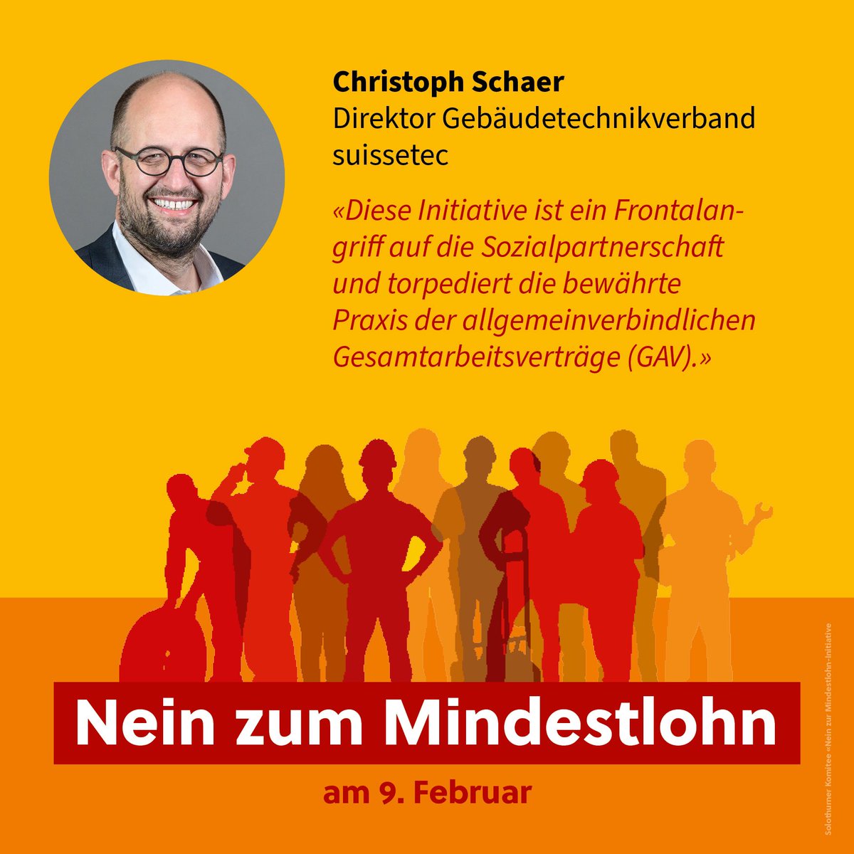 Kantonale #Mindestlöhne torpedieren die bewährte #Sozialpartnerschaft mit allg. verbindlichen #Gesamtarbeitsverträgen der Branchen, und schaden damit den Arbeitnehmenden und der Wirtschaft. Deshalb ein überzeugtes #NEIN am 9. Februar 2025 im Kanton #Solothurn.