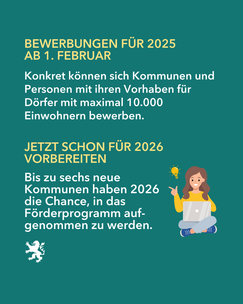 UmweltHessen's tweet photo. #Dorfentwicklungsprogramm 2026 👉Bis zu 6 Kommunen haben die Chance nächsten Sommer neu ins Förderprogramm aufgenommen zu werden 🙌Jetzt die Weichen stellen, Konzept entwickeln und im Februar 2026 als Förderschwerpunkt der hessischen Dorfentwicklung bewerben. https://t.co/xS5jbMiivo
