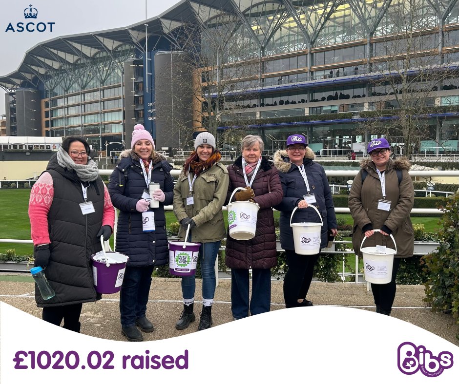 On Saturday, BIBS were invited to be <a href="/Ascot/">Ascot Racecourse</a>  nominated bucket collectors - raising an incredible £1020.02! Thanks to our volunteers braving the cold &amp; to the staff at Ascot who assisted us, &amp; to all the racegoers who dug deep into their pockets to support our small charity 💜