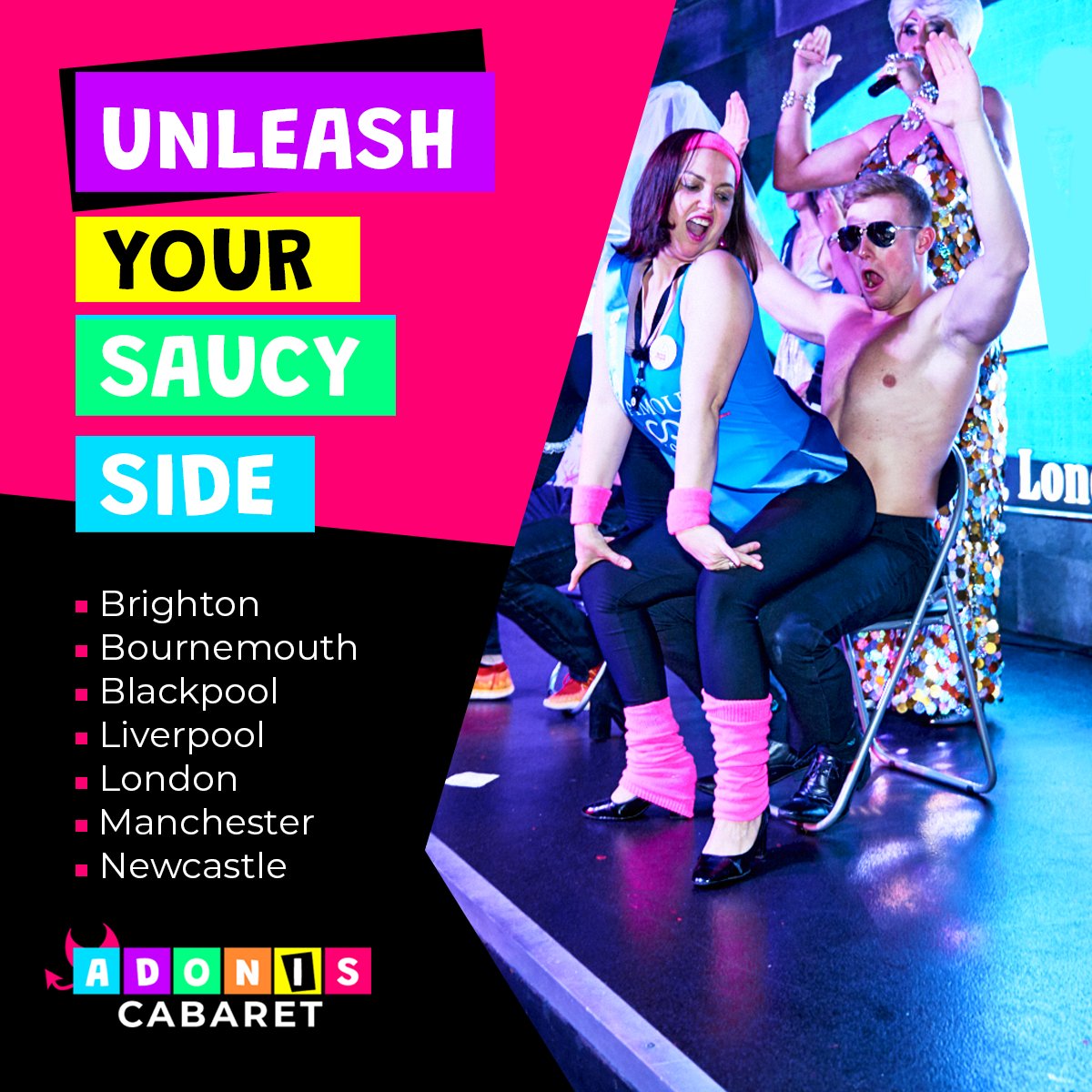Our Adonis male strippers are primed and ready to welcome you this season! 7 UK locations, 7 super sexy shows, 7 spicy striptease sensations. The perfect hen party and girls' night served with extra sauce. #henparty #hennight #girlsnightout #LGBTQ  #malestrippers