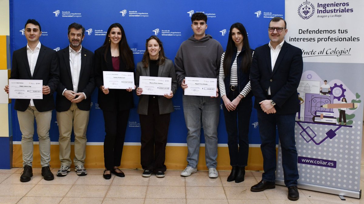 EINA Unizar (@einaunizar) on Twitter photo 🎖 <a href="/COIIAR/">Ingenieros Industriales-Aragón y La Rioja</a> en colaboración con @einaunizar ha otorgado el Premio MasterING a Blanca Pérez Jiménez y Sandra Pardos Sevil.
El premio equivale al importe de la matrícula del Máster.
Los alumnos Miguel Prats Mindán y Pablo Valero Llop han recibido un accésit.
¡Enhorabuena! 🎖 <a href="/COIIAR/">Ingenieros Industriales-Aragón y La Rioja</a> en colaboración con @einaunizar ha otorgado el Premio MasterING a Blanca Pérez Jiménez y Sandra Pardos Sevil.
El premio equivale al importe de la matrícula del Máster.
Los alumnos Miguel Prats Mindán y Pablo Valero Llop han recibido un accésit.
¡Enhorabuena!