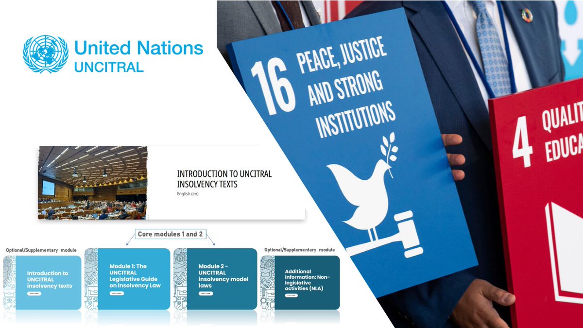 annajoubinbret's tweet image. The online course on #UNCITRAL insolvency texts is now available! 

It is designed for those wishing to learn more about the UNCITRAL insolvency law framework, including its interconnection with the #CLOUT system &amp;amp; database.

Access the course here➡️ uncitral.un.org/en/onlinecours…
