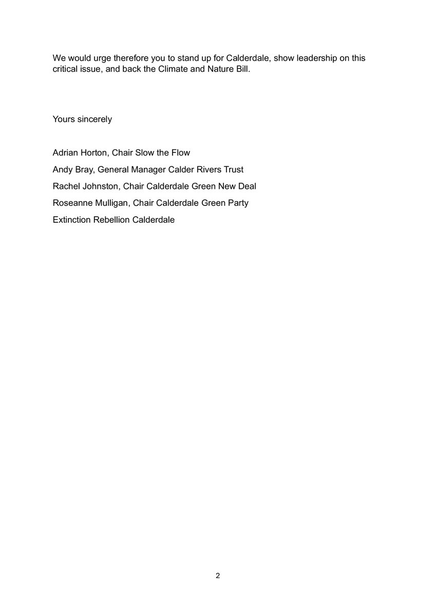 We've written a joint public letter to <a href="/Kate_Dearden/">Kate Dearden MP</a> and <a href="/JoshFG/">Josh Fenton-Glynn MP</a> about the #CANBill.  It urges  our local MPs to stand up for #Calderdale and back the bold #climate and nature action it sets out. @HxCourier 👇
<a href="/slowtheflow_UK/">Slow The Flow</a> <a href="/RiverCalder/">Calder Rivers Trust</a> <a href="/CalderdaleD/">Calderdale Green New Deal</a> <a href="/XRCalderdale/">XRCalderdale</a> <a href="/zerohour_uk/">Zero Hour @zero-hour.bsky.social</a>