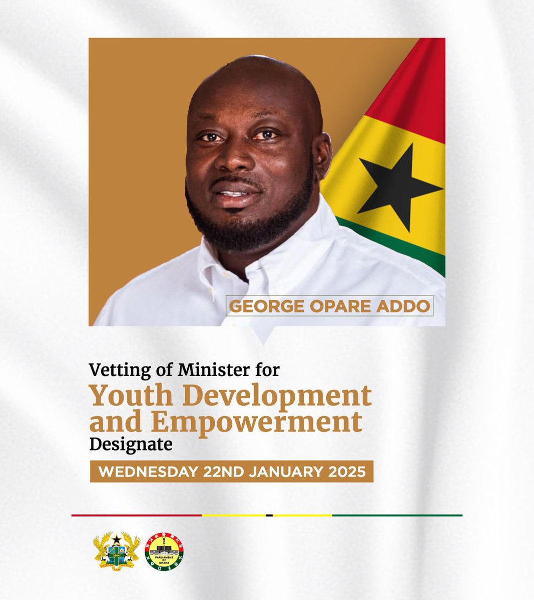 Pablo appears before the Appointment’s  Committee to share H.E <a href="/JDMahama/">John Dramani Mahama</a> and the NDC’s vision for empowering the youth of this country! We stand firmly behind him and wish him the very tomorrow! #PabloWillDeliver #ChangeIsHere