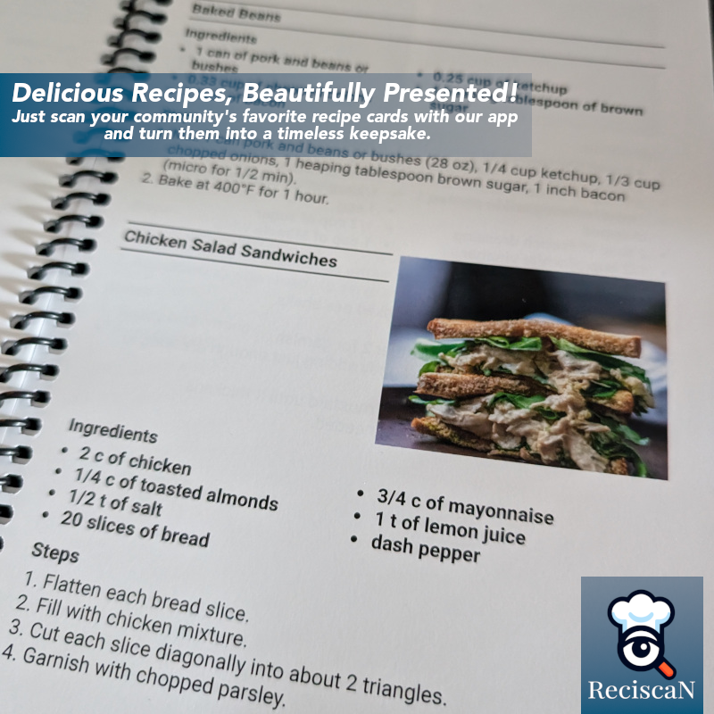Reciscan's tweet photo. Looking for a unique and meaningful #fundraiser? Create a Custom #Cookbook filled with cherished recipes from your #community!

🎯 Perfect for:
✔️ Schools &amp; PTAs
✔️ Churches &amp; Clubs
✔️ Family Reunions
✨ Easy to get started at https://t.co/MTXyuZfoi1

#fundraising https://t.co/LobLwPx5VO