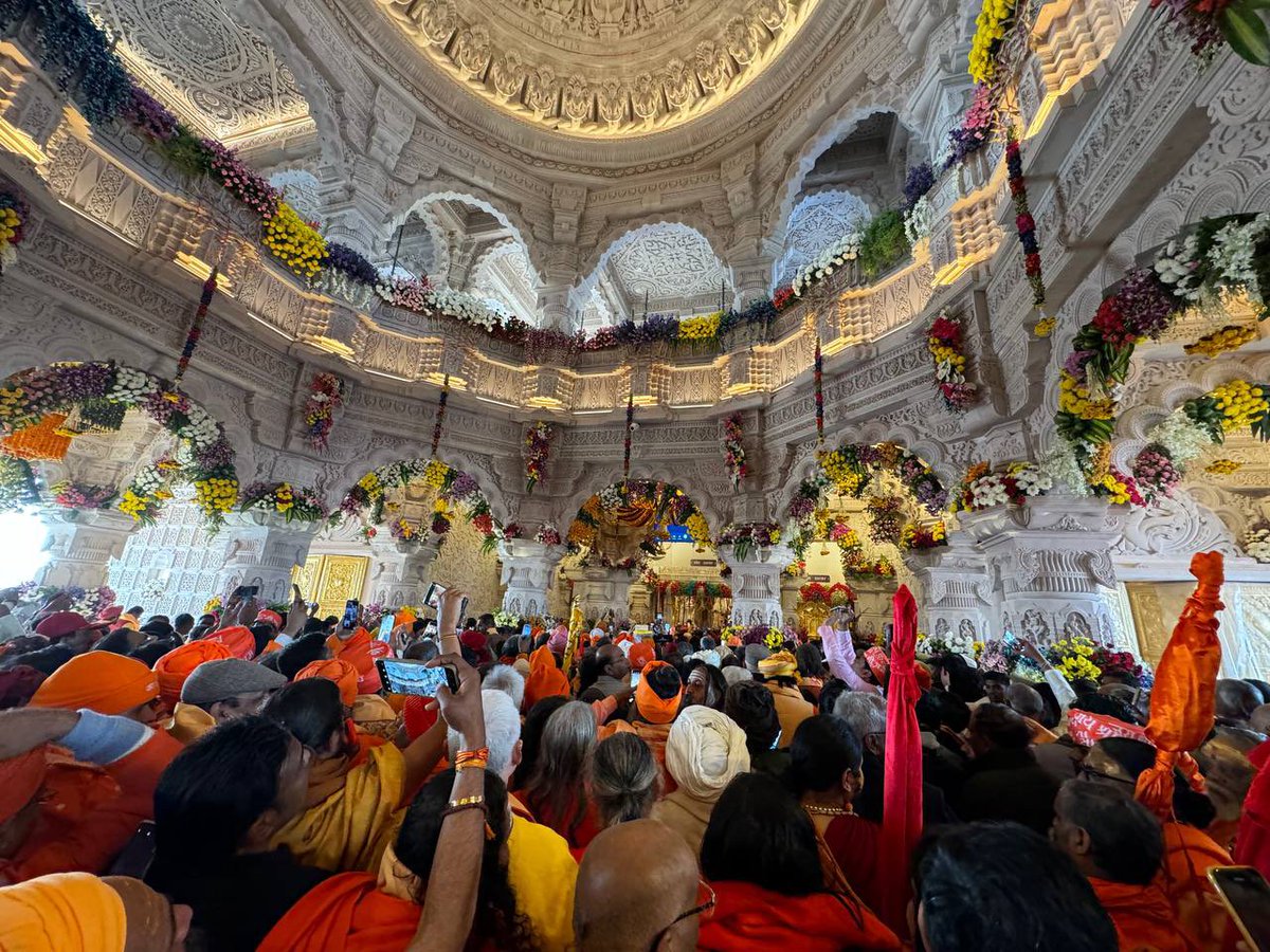 On 22 January 2024, exactly one year ago, the entire Bharat Bhumi and all her children in the world celebrated the Prana Pratishtha of the #RamLalla #Mandir in #Ayodhya. 
Bhagavan Sri Ram’s life, his teachings, his example to all of being such an exemplary leader, king, son,