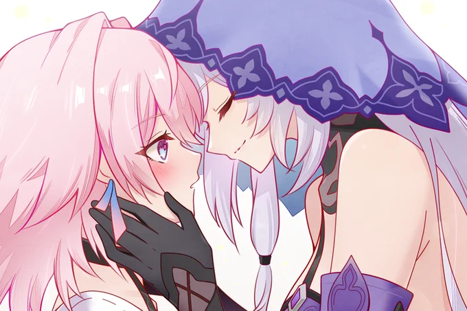 Black Swan presses her forehead against March 7th's head, as if feeling the latter's body temperature...Redemption  WA3BP6Q7R8S9Redeem  Trace Materials ×3, Credit ×20,000#HonkaiStarRail #hsrcreators #HSRFanart #March7th #BlackSwan 