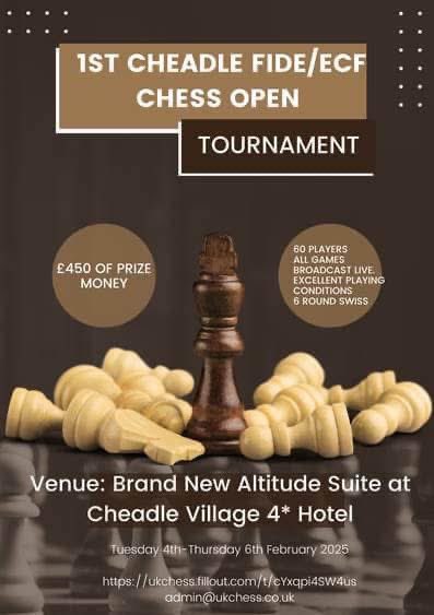 ♟️Player list for the upcoming 1st FIDE Cheadle event with a British Championship Place and NCCU senior title plus £450 minimum prize fund. ♟️

⭐️ chess-results.com/tnr1096569.asp…
⭐️ not too late to enter - ukchess.fillout.com/t/cYxqpi4SW4us…