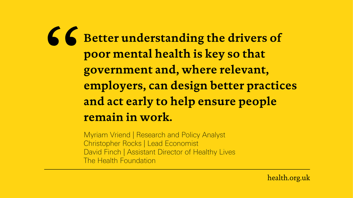 HealthFdn's tweet photo. 🧵NEW: Over 1 in 10 working-age people now affected by poor mental health.

Our analysis, to inform the Commission for #HealthierWorkingLives, shows a rise in mental ill-health across data sources, underlining the need for government and employer action ⬇️
https://t.co/qQhRYHSm17 https://t.co/i644IMgMIo
