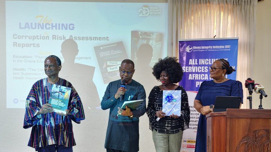 tighana_'s tweet photo. On Jan 21, 2025, GII launched CRA reports for Education &amp; Health sectors in Ghana! 🌍📚💉 These reports, part of the ISDA-Project, aim to ensure quality services for all by fostering transparency &amp; accountability. #Transparency #Accountability #Education #Healthcare https://t.co/z1B6U2mS60