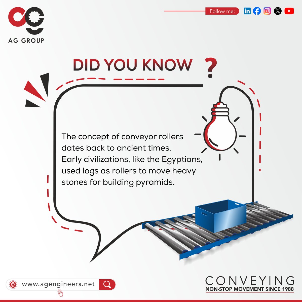 AGGroup542745's tweet image. Did You Know ?

#ConveyorRollers #Roller #GravityConveyorRoller