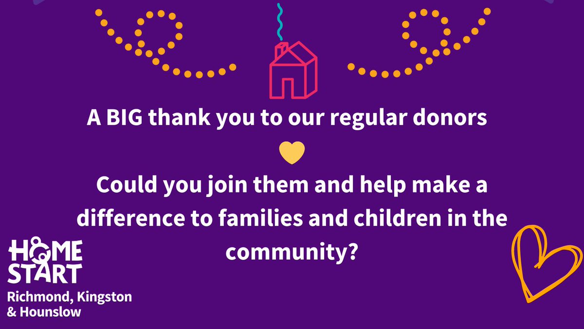 Would you like to become a regular donor and help make a difference to local families and children?

Donate here - Kindlink Donation Form App  donate.kindlink.com/Home-Start-Ric…

#HelpMakeADifference #RichmondUponThames #KingstonUponThames #Hounslow