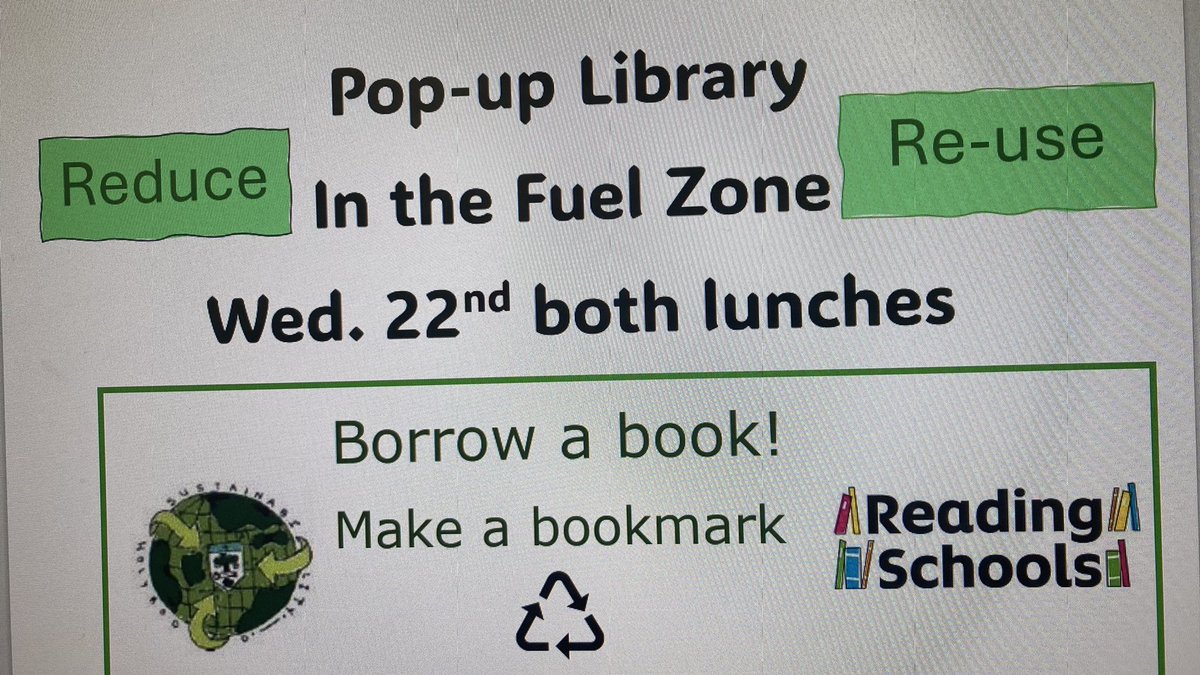 Lunchtime today , in the Fuelzone💚 
Join the January Eco-challenge #Reduce #Reuse 😀♻️ Borrow a book 📚
#RoodReads