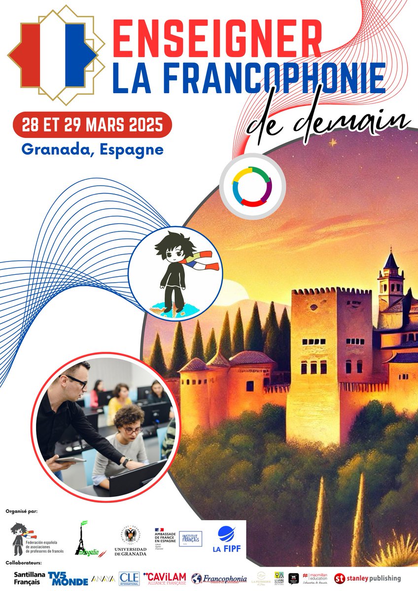 La FEAPF est ravie de vous annoncer les prochaines journées nationales pédagogiques à Grenade durant les 28 et 29 Mars.
Dans les prochains jours on vous annoncera le programme ainsi que les ateliers, les formateurs et les inscriptions.
 #feapf #FLE #lafrancophoniededemain