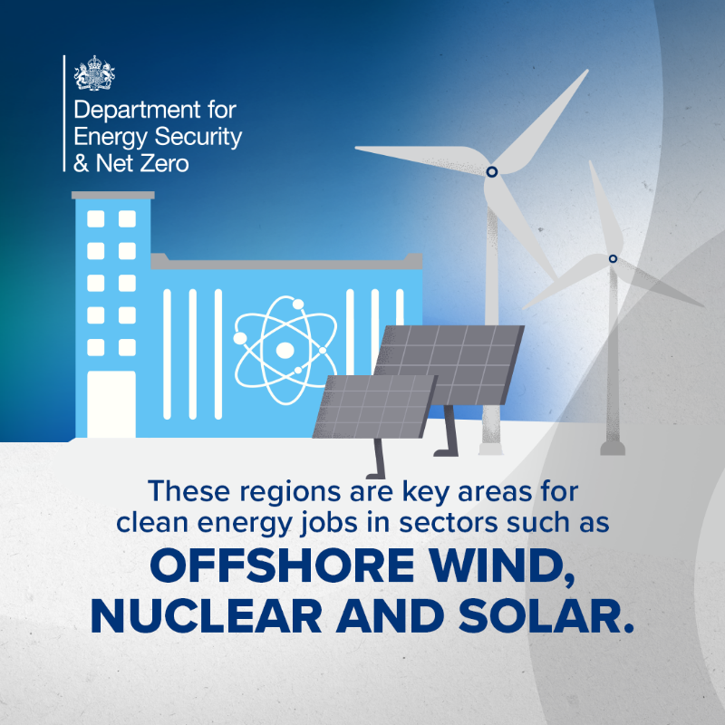energygovuk's tweet photo. We’ve selected four UK regions for our Energy Skills Pilot to upskill British workers in key areas and we’re supporting the industry-led digital skills passport tool.

All part of our Plan for Change to get to clean power by 2030. 

Read more 👇