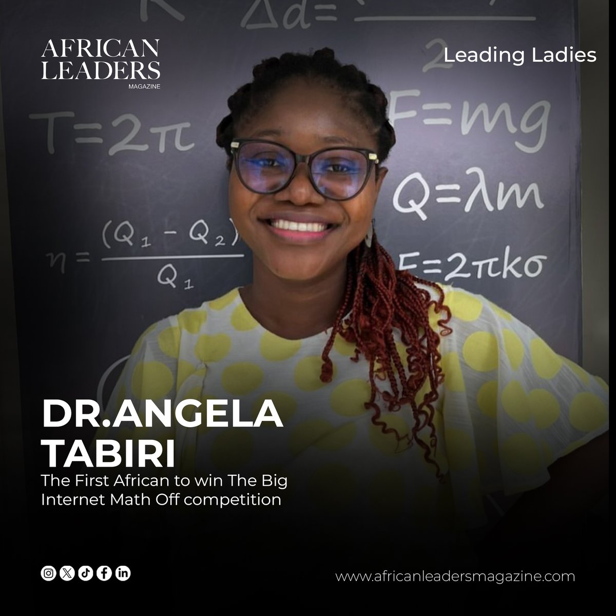 Meet Dr. <a href="/angela_tabiri/">Angela Tabiri, PhD</a> Ghana's first African winner of The Big Internet Math Off (2024). Founder of Femafricmaths, Dr. Tabiri is reshaping narratives, proving math is a tool for empowerment and endless possibilities.

#MathsQueen #WomenInSTEM #GirlsInMath #AfricanExcellence