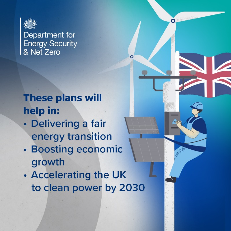 energygovuk's tweet photo. We’ve selected four UK regions for our Energy Skills Pilot to upskill British workers in key areas and we’re supporting the industry-led digital skills passport tool.

All part of our Plan for Change to get to clean power by 2030. 

Read more 👇