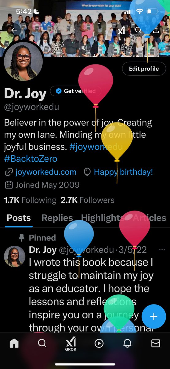 joyworkedu's tweet photo. I can’t be anything but thankful.
Dr. Joy is Good✨
🎶🎶🎶🎶🎶🎶
Love, Dr. Joy❤️💛🩵💚
#joyworkedu https://t.co/jA8tqzBjlu