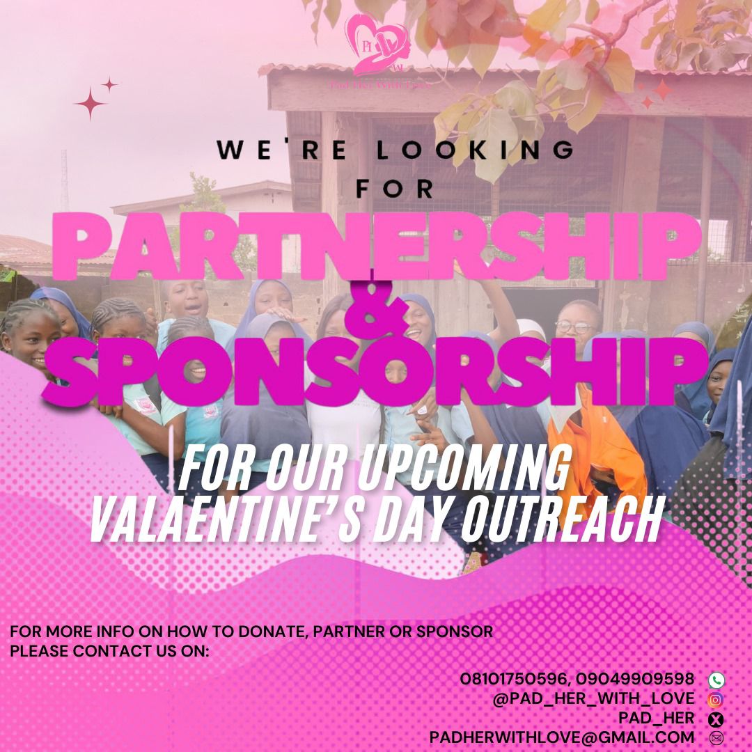 Pad_Her_'s tweet photo. Join us in spreading love this Valentine’s Day! 💖. PadHer is organizing a special outreach to support women and girls in schools &amp; rural areas with access to menstrual hygiene products. 
We’re seeking partners &amp; sponsors and donations for assistance. Let’s #PadHer with love.🌹 https://t.co/GiiYs9C2IY