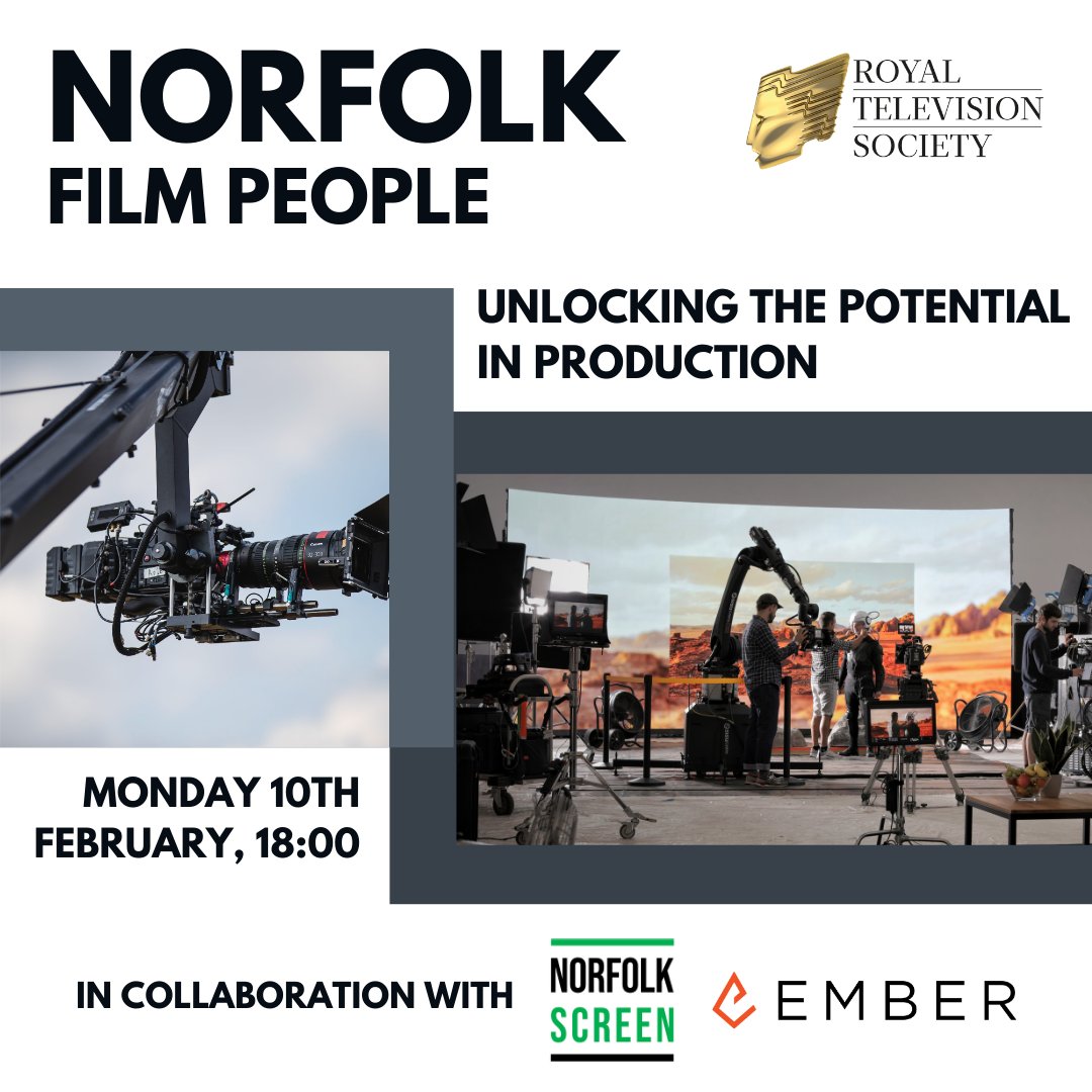 RTS East (@rts_east) on Twitter photo There are a final few tickets remaining for our Norfolk Film People event on Monday 10th February 2025!
Click the link below for tickets!
rts.org.uk/event/norfolk-β¦
This event is in collaboration with <a href="/norfolkscreen/">Norfolk Screen</a> and <a href="/EmberFilms/">Ember Films</a> There are a final few tickets remaining for our Norfolk Film People event on Monday 10th February 2025!
Click the link below for tickets!
rts.org.uk/event/norfolk-β¦
This event is in collaboration with <a href="/norfolkscreen/">Norfolk Screen</a> and <a href="/EmberFilms/">Ember Films</a>