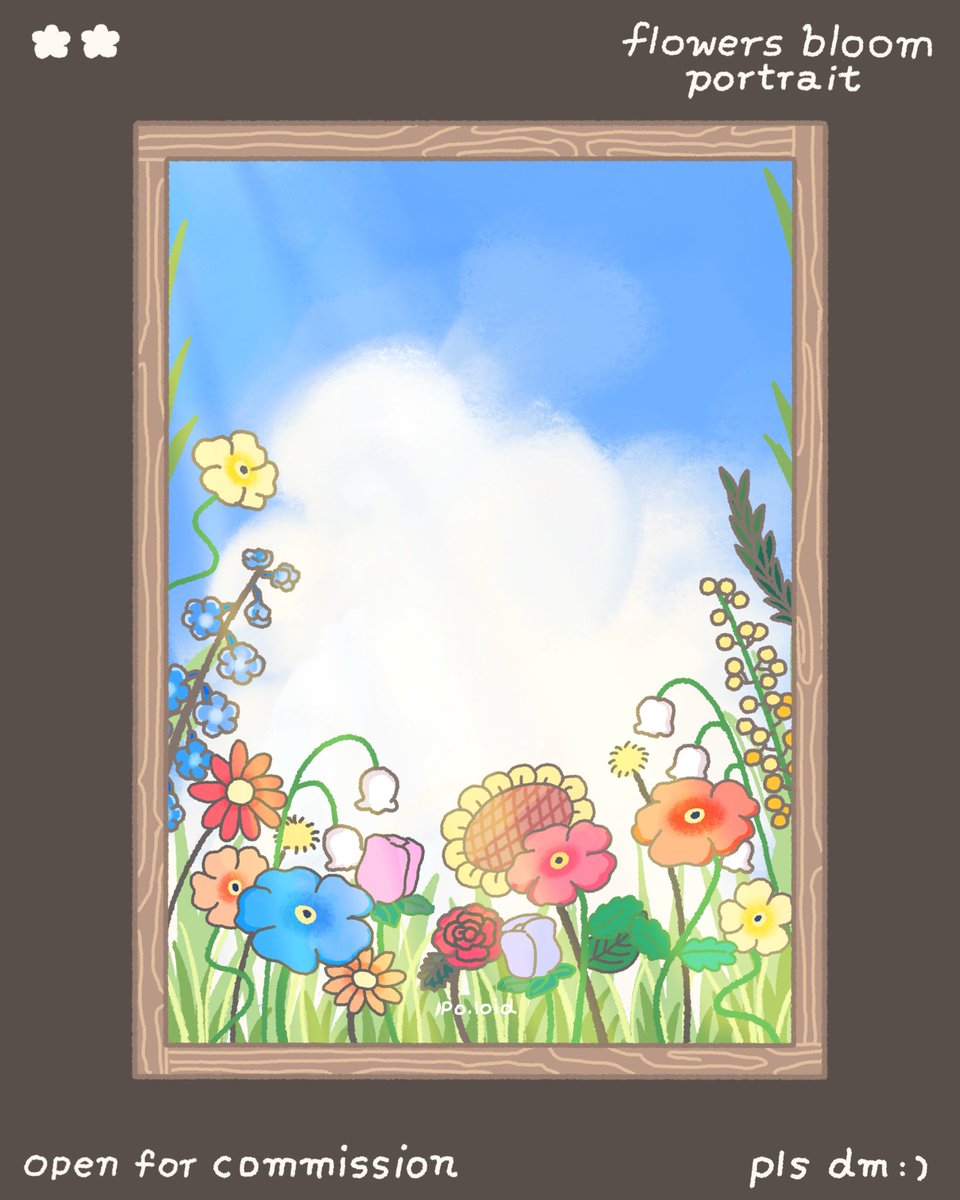 /rt appreciated 💘

Flowers bloom portrait 🎨🌷 วาดภาพเรากับดอกไม้
Opening for commissions!

(more details on thread ⬇️)
 #commissionth #commissionsopen