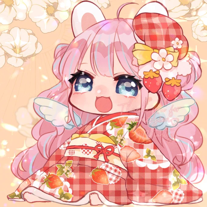 お着物のSD量産 オーダーありがとうございました #有償依頼 #量産依頼 #イラストオーダー #有償アイコン #有償依頼受付中 #ペア画