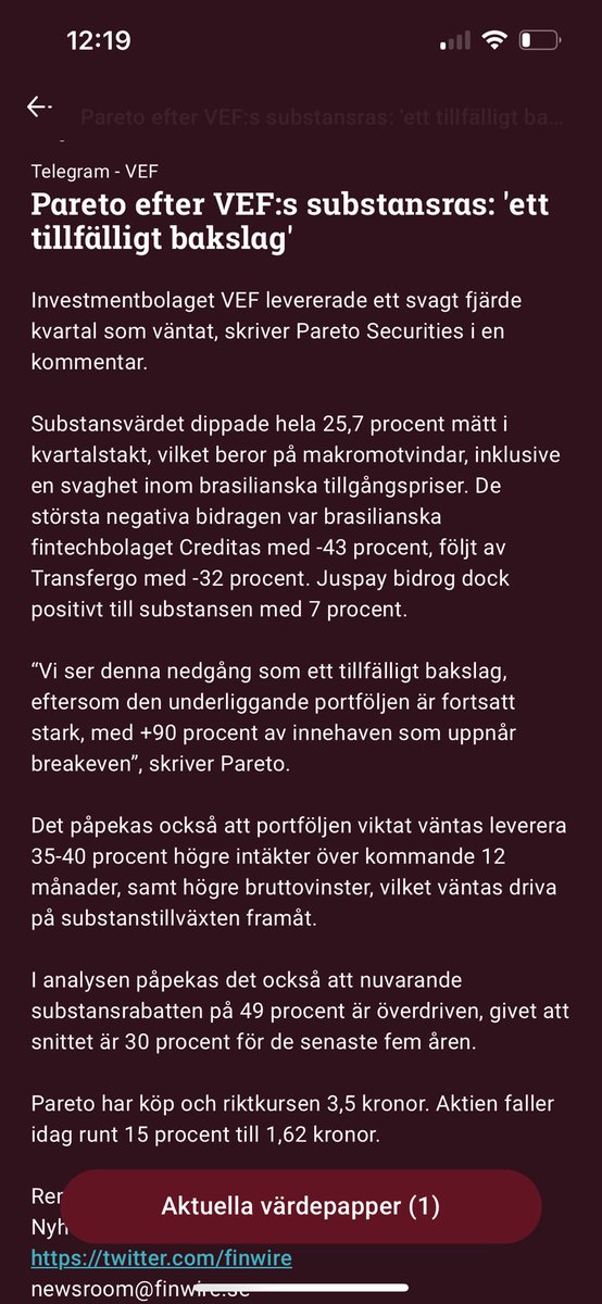 Cabin_654's tweet photo. Klippte lite VEF på 1.61 https://t.co/T9a7J0JyXz