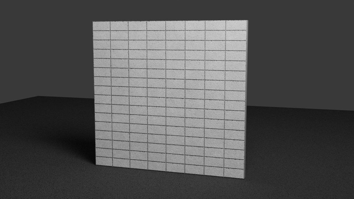 「質感とマテリアル」その10
ブロック塀。
 #Blender #3Dモデリング