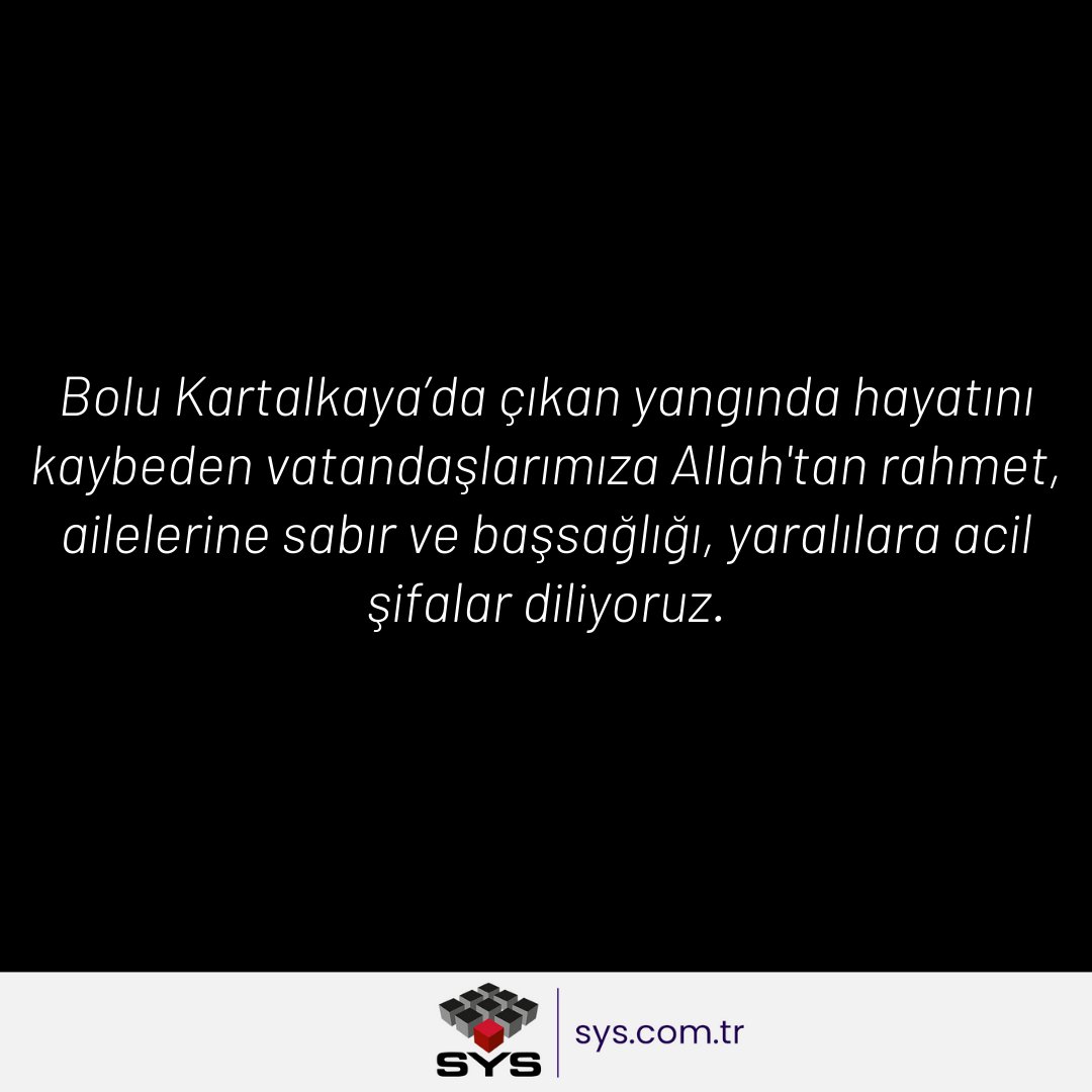 Bolu Kartalkaya’da çıkan yangında hayatını kaybeden vatandaşlarımıza Allah’tan rahmet, ailelerine sabır ve başsağlığı, yaralılara acil şifalar diliyoruz.