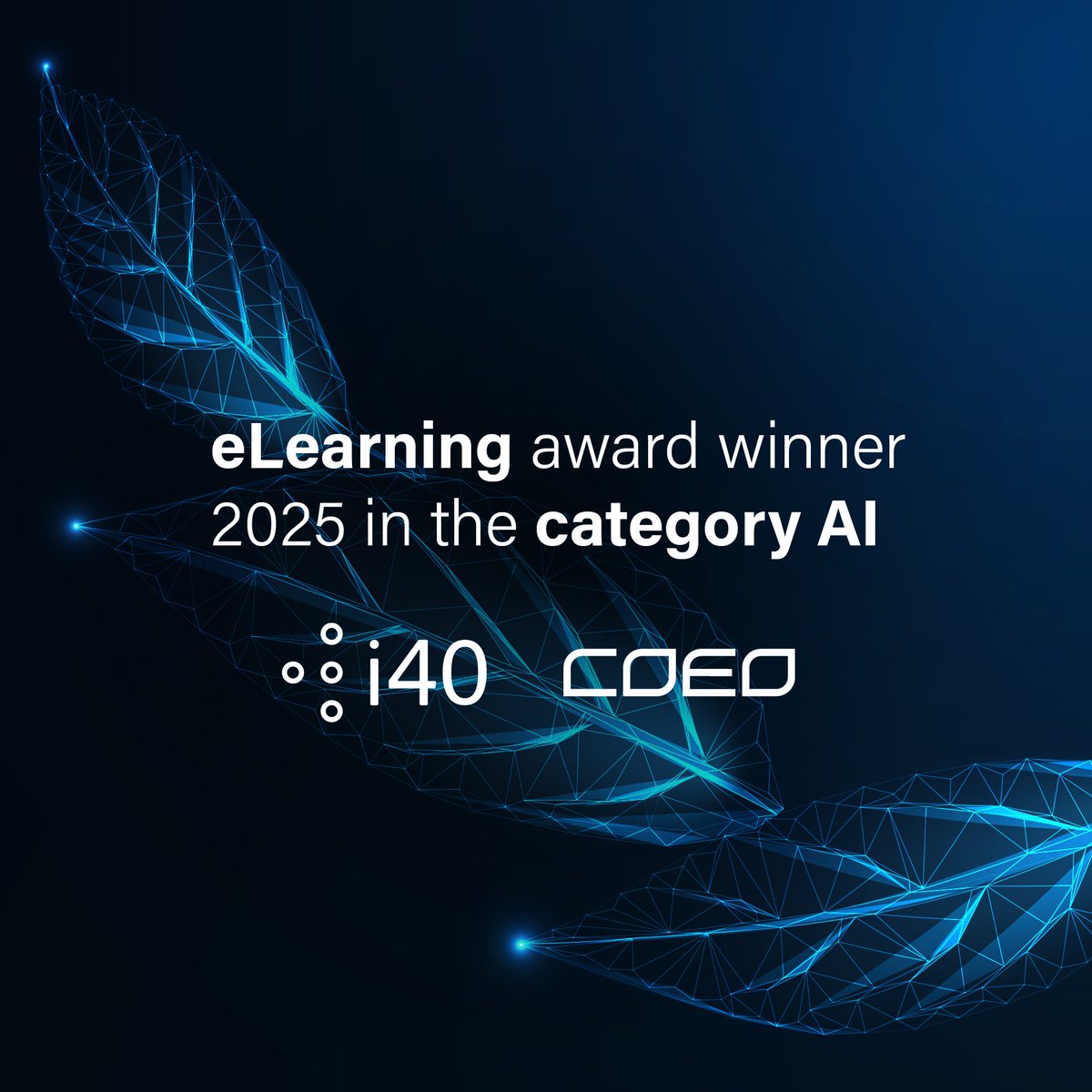 🚀 i40 wins #elearning  #Award 2025 in the category #artificial_intelligence  together with Europe's Leading technology-based #debtcollection company  #coeogroup The program includes live #AI -Webinars, Web-based #Training , tool workshops, AI Ecosystem. tinyurl.com/elearningAward…