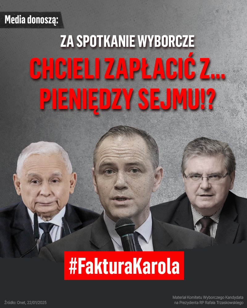 Tajemnicza sprawa #FakturaKarola: media donoszą, że za wynajem hali na spotkanie wyborcze chcieli zapłacić z budżetu biura poselskiego, czyli pieniędzy od Sejmu❗