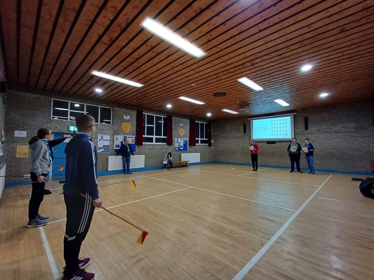 newryscouts's tweet photo. A fun night at venturers getting to grips with semaphore flags ๐ฉ
#scoutingtogether #scoutingireland #friendship #youthled #scoutingskills #venturescouts #semaphoreflagsignals https://t.co/Mql17V88l3