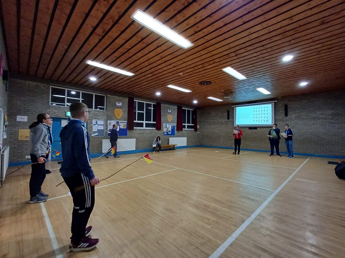 newryscouts's tweet photo. A fun night at venturers getting to grips with semaphore flags ๐ฉ
#scoutingtogether #scoutingireland #friendship #youthled #scoutingskills #venturescouts #semaphoreflagsignals https://t.co/Mql17V88l3