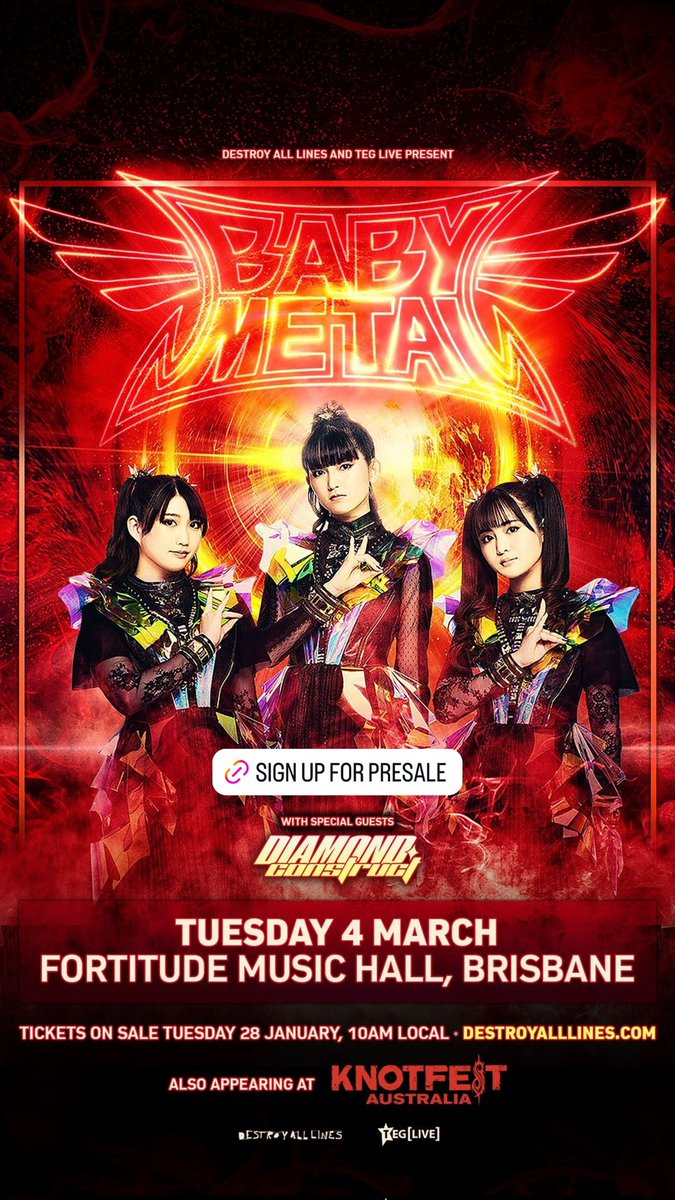 soulbicycle's tweet photo. .@diamondconstrct on Instagram Stories.
#BABYMETAL #DiamondConstruct #KNOTFEST #Australia #Sideshow
https://t.co/6ntnUWY7rz https://t.co/JyIu0ynD8K
