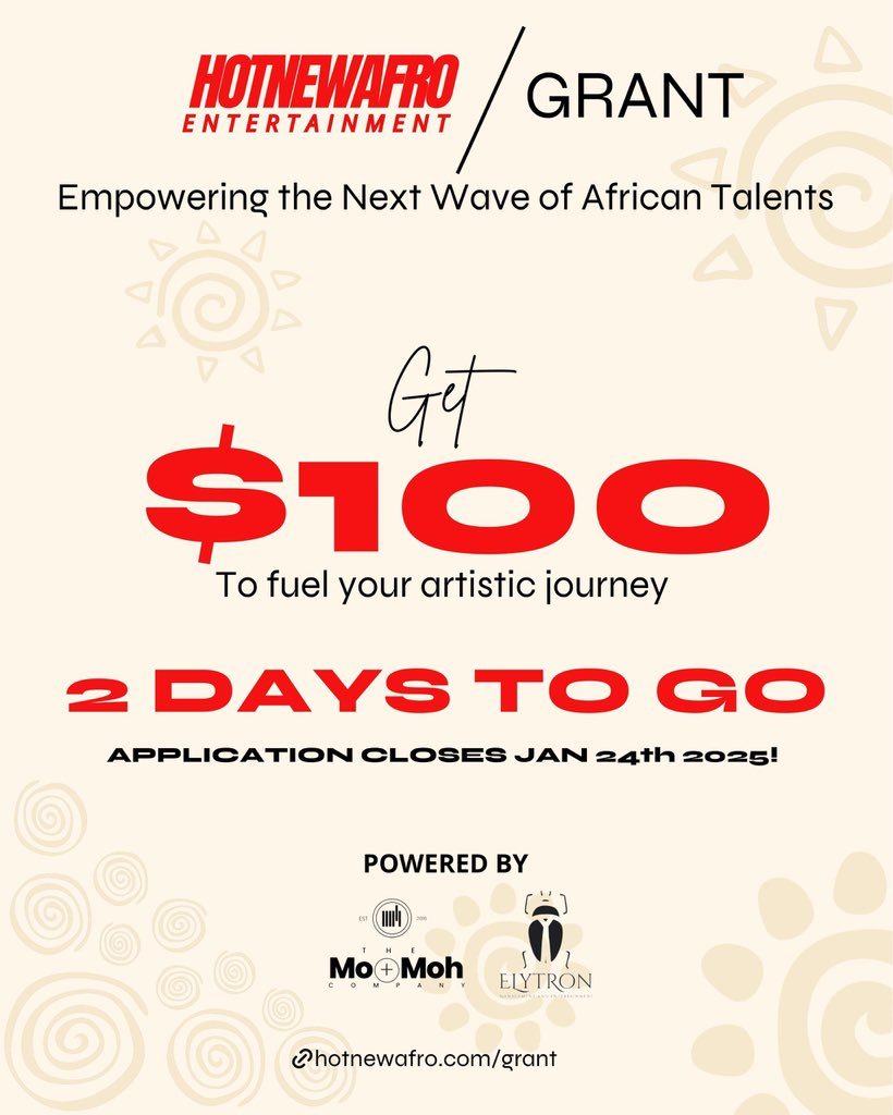 HotNewAfro's tweet photo. Just 2 days left! 🚨 January applications close on January 24th—don’t miss out! Huge thanks to our amazing new community members and everyone who’s joined the movement.

Hit the link in bio to complete your application now!

Powered by @Ely_tron &amp; The Moplusmo https://t.co/oGzsfwja73