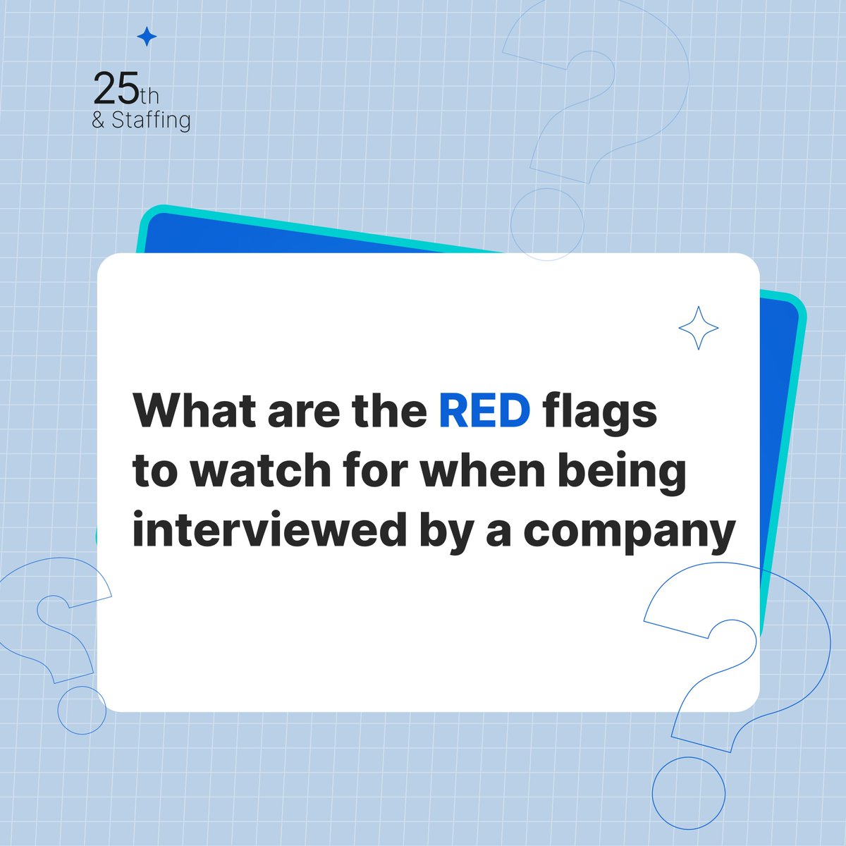 25thStaffing's tweet photo. Interview Red Flags: What's Your Take? 

Interviews go both ways. What warning 
signs have you noticed when being 
interviewed? 

Share your experiences below
Your insights could help others 
make smarter career moves.

#InterviewTips #JobSearch #CareerAdvice https://t.co/wEbIiS8amP
