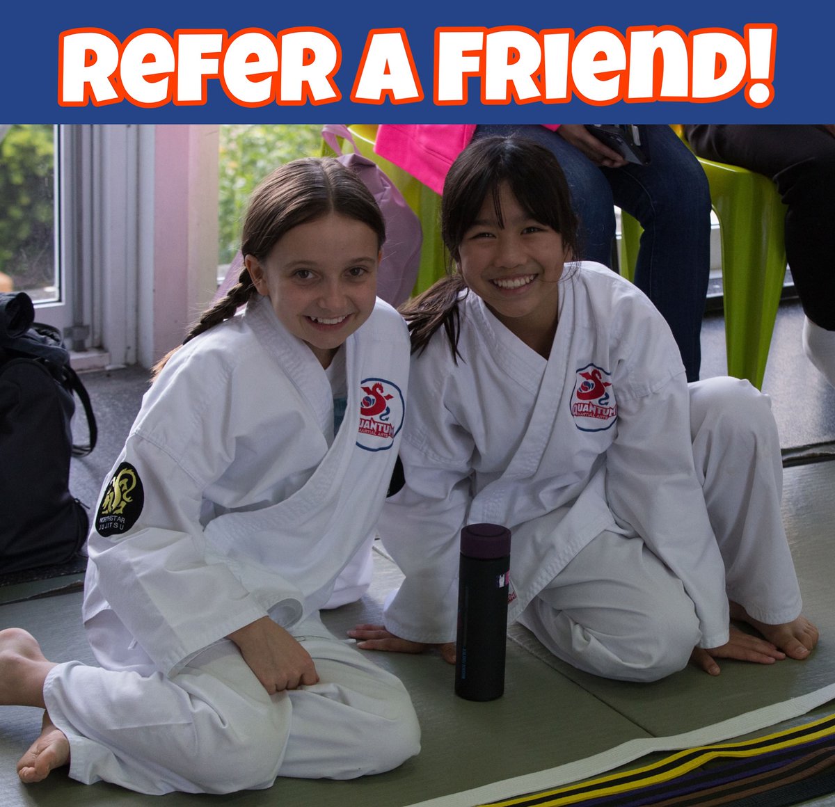 quantummartial's tweet photo. If you could save on your membership and train alongside a friend, hitting goals together, who would you bring to the dojo? 🥋💪Our "Refer A Friend and $ave" program allows up to 3 weeks of savings. Contact us at https://t.co/dEaUhcv9pX

#BuildABetterYou #MartialArts #Fitness https://t.co/bZd3HpKIGu