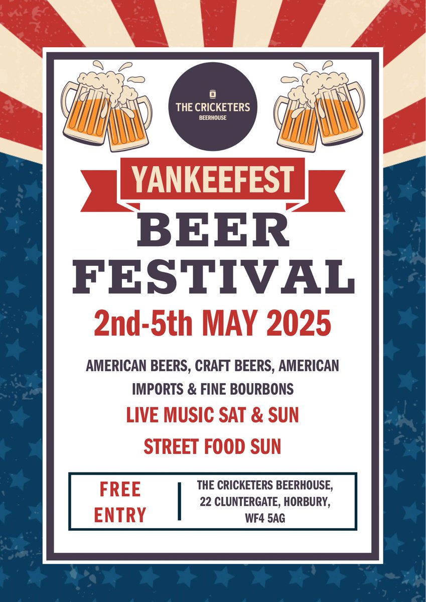 YANKEEFEST Beer festival First May Bank holiday weekend! Get the dates in your diaries!