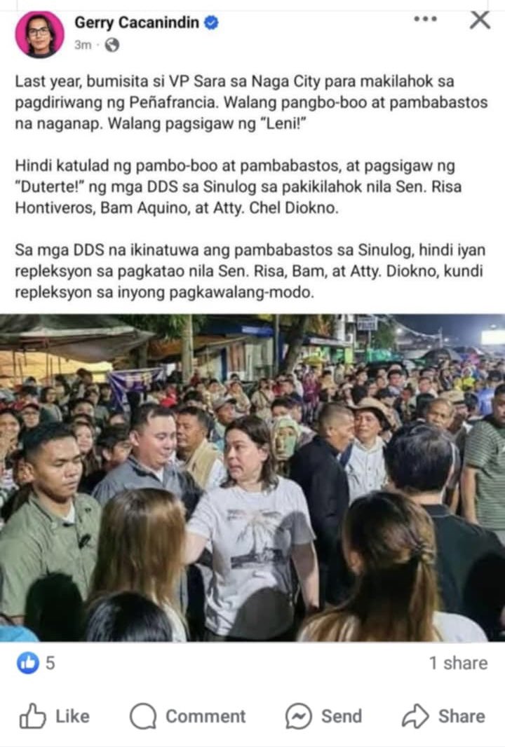 MacLopez769's tweet photo. Tanga!

Kaya walang nag boo kay VP Sara sa Naga kasi maski dun malaki ang support base nya.

And kaya na boo ang mga patron mo sa Cebu dahil kayo ang pasimuno ng Duterte hate propaganda, na hindi binibili ng mga Cebuano kahit anung paninira gawin nyo.

Palibhasa hindi nyo kaya i-angat sarili nyo sa Pilipino kaya hanggang epal at hypocrisy na lang kayo. 

Tulad nyan, magpapakita kayo sa Sinulog para mangampanya? Di ba katangahan at kakapalan ng mukha yan?

Yan lang kasi kaya nyo eh ang mang epal.

Ngayon may appeal to morality and righteousness pa ang hindot.

Talunan na, panay hirit pa.