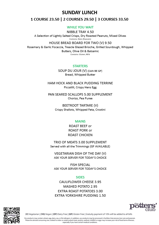 🍽 Join us this weekend and treat yourself to our newly refreshed Sunday Lunch menu. With options for one, two, or three courses, there’s something for everyone!