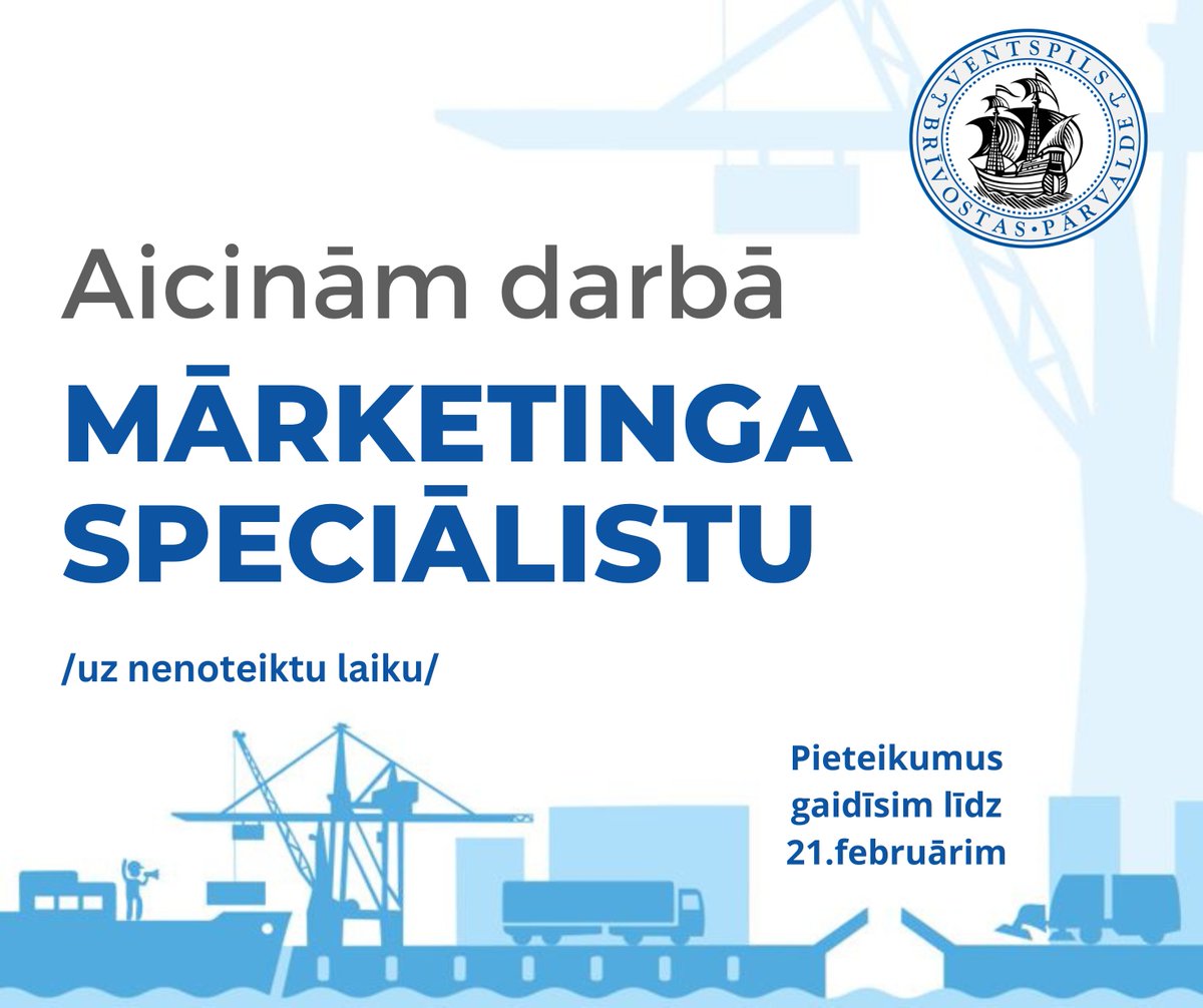 Aicinām pievienoties mūsu komandai! #teirdarbs #strādābrīvostā  Vairāk informācijas te: portofventspils.lv/lv/brivostas-p…