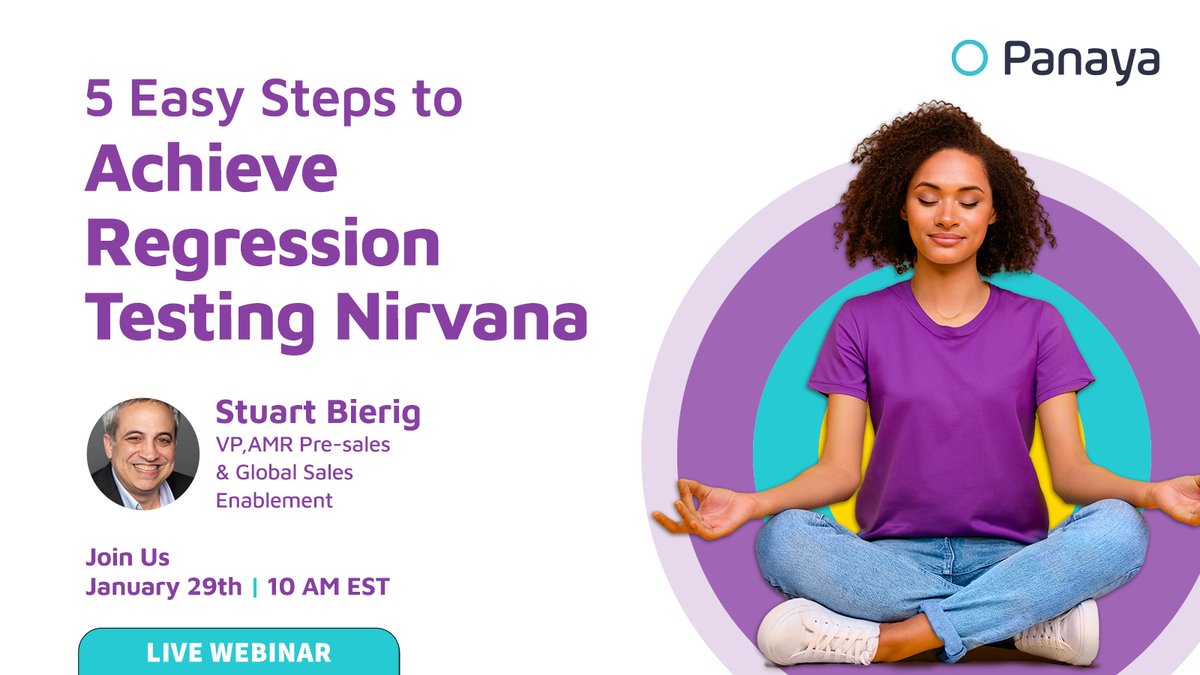 panaya's tweet image. Achieving testing nirvana isn’t a dream—it&apos;s just 5 steps away! 🧘✨

Join @SBierig on Jan 29th at 10am (EST) to discover how to transform your #RegressionTesting process into pure bliss. 🤓💪

Register now: okt.to/APcrqj