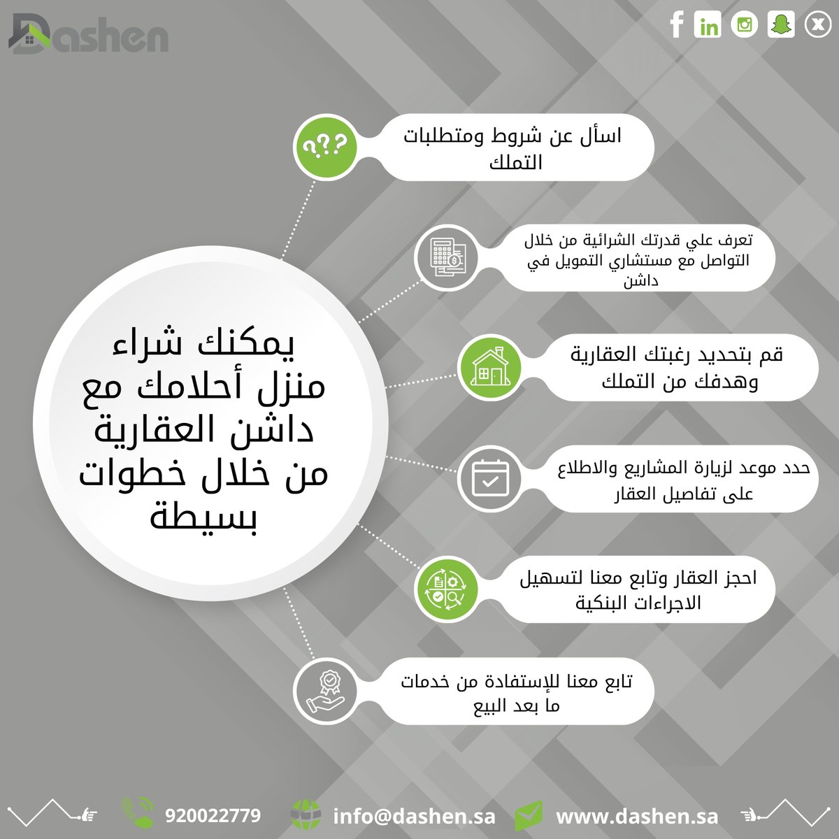 مؤسسة داشن العقارية (@dashenre) on Twitter photo يمكنك شراء منزل أحلامك مع داشن العقارية من خلال خطوات بسيطة
تواصل معنا!
رقم الجوال: 920022779
بريد إلكتروني: info@dashen.sa
موقع إلكتروني: dashen.sa
#عقارات #شقق_للبيع #فلل_للبيع #عقارات_فاخره #استثمار_عقاري #مستقبل_مشرق #عقارات_الصفا #فرصة_عقارية #شقق_حديثة يمكنك شراء منزل أحلامك مع داشن العقارية من خلال خطوات بسيطة
تواصل معنا!
رقم الجوال: 920022779
بريد إلكتروني: info@dashen.sa
موقع إلكتروني: dashen.sa
#عقارات #شقق_للبيع #فلل_للبيع #عقارات_فاخره #استثمار_عقاري #مستقبل_مشرق #عقارات_الصفا #فرصة_عقارية #شقق_حديثة