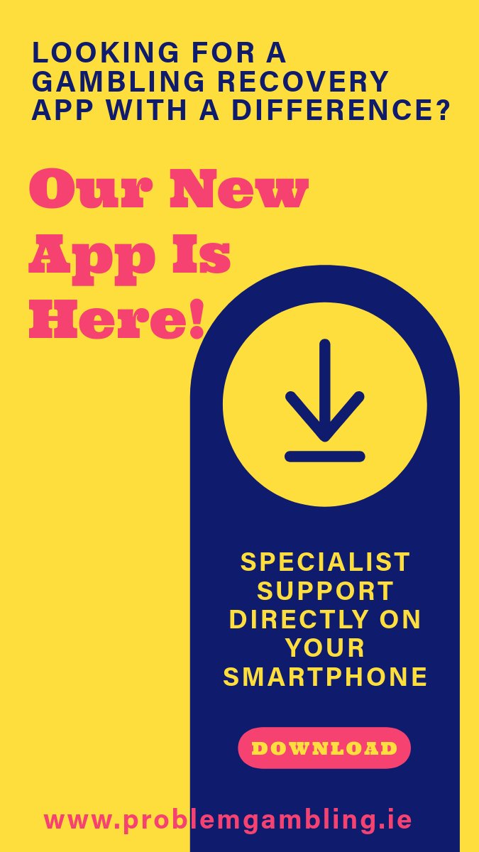 Our new app provides text-chat interactions with specialists in the field of gambling addiction recovery, along with CBT content and regular tracking of recovery metrics.  

If you would like to Beta Test the Stop Gambling App, just fill in the form, here: problemgambling.ie/stop-gambling-…